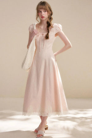 Custom-Dyed Lace A-Line Dress