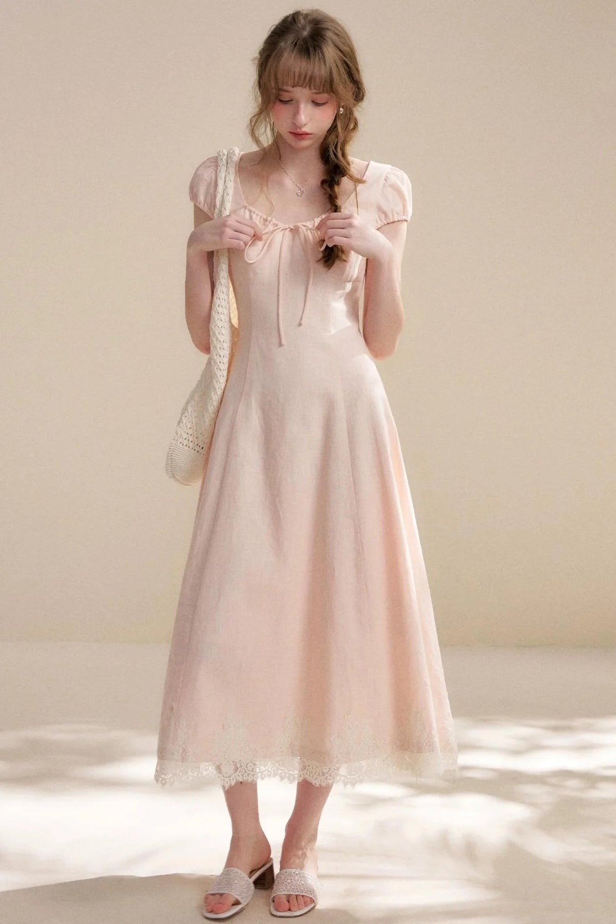 Custom-Dyed Lace A-Line Dress