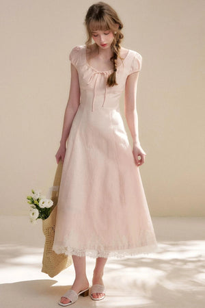 Custom-Dyed Lace A-Line Dress