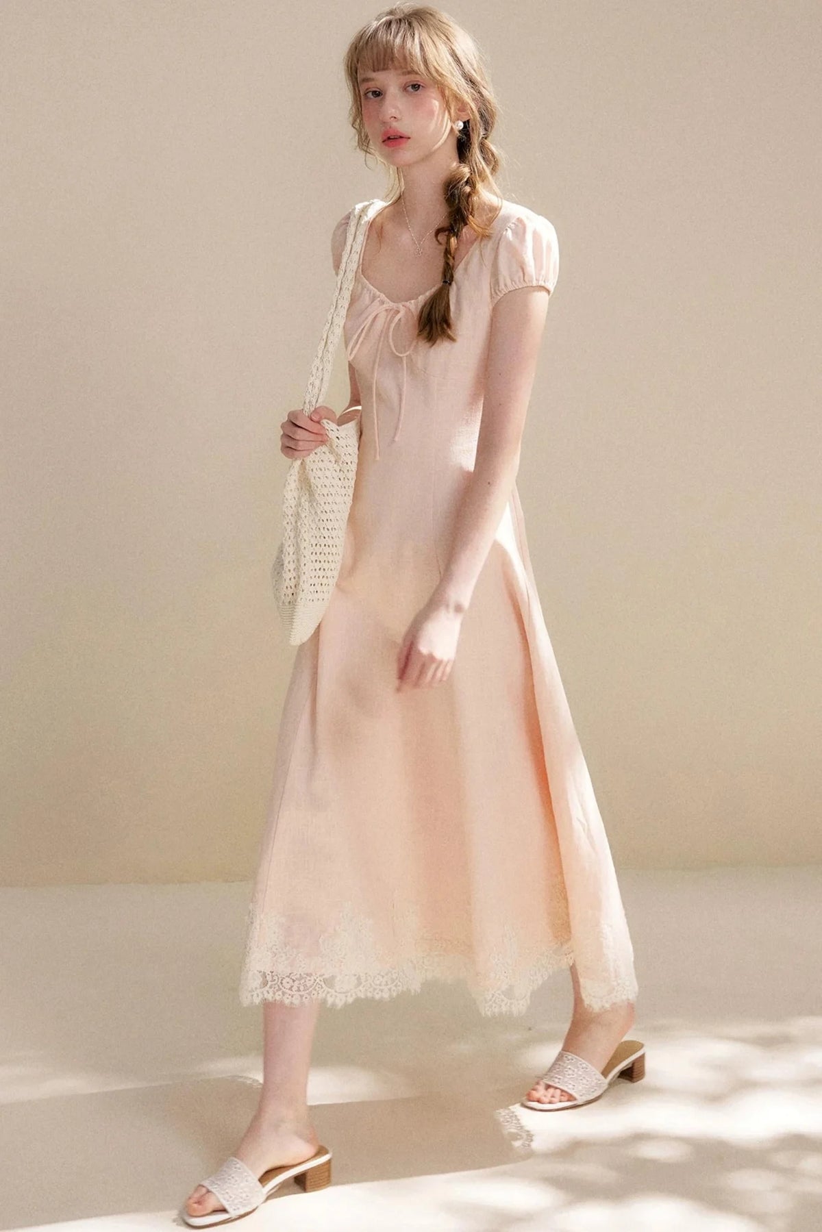 Custom-Dyed Lace A-Line Dress