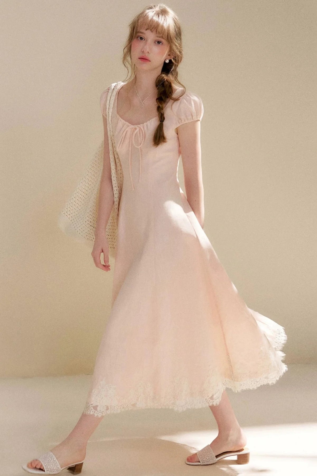 Custom-Dyed Lace A-Line Dress