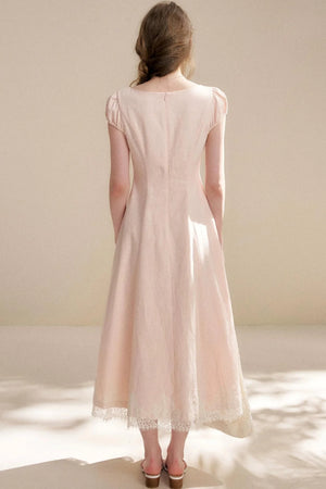 Custom-Dyed Lace A-Line Dress