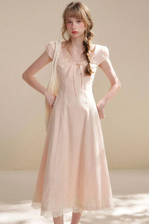 Custom-Dyed Lace A-Line Dress