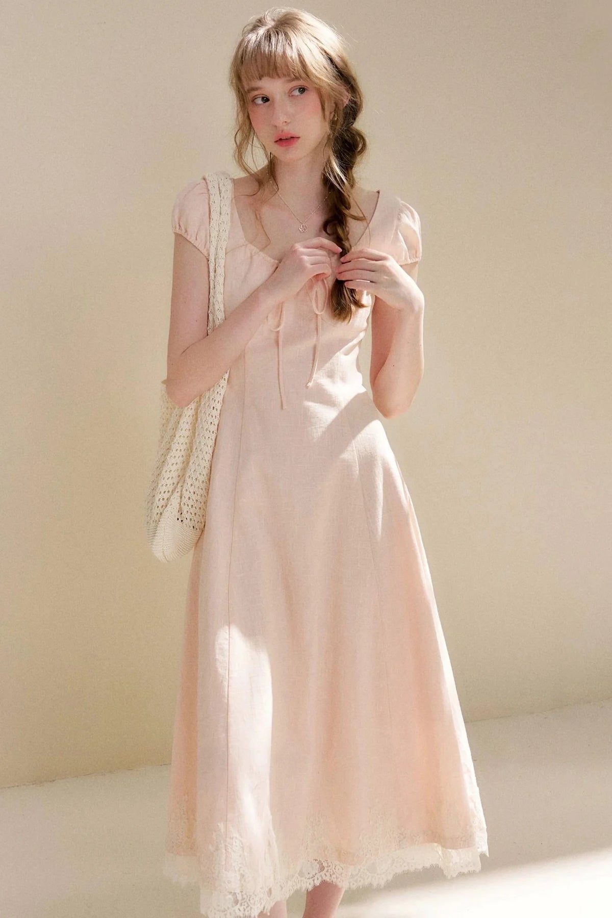Custom-Dyed Lace A-Line Dress