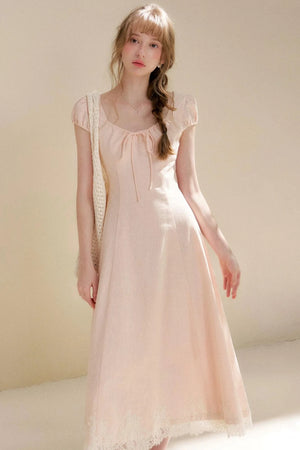 Custom-Dyed Lace A-Line Dress