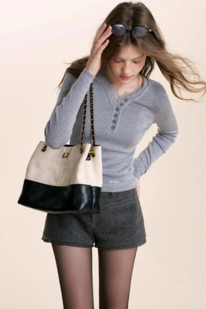 Custom-Dyed Wool Lace Shorts