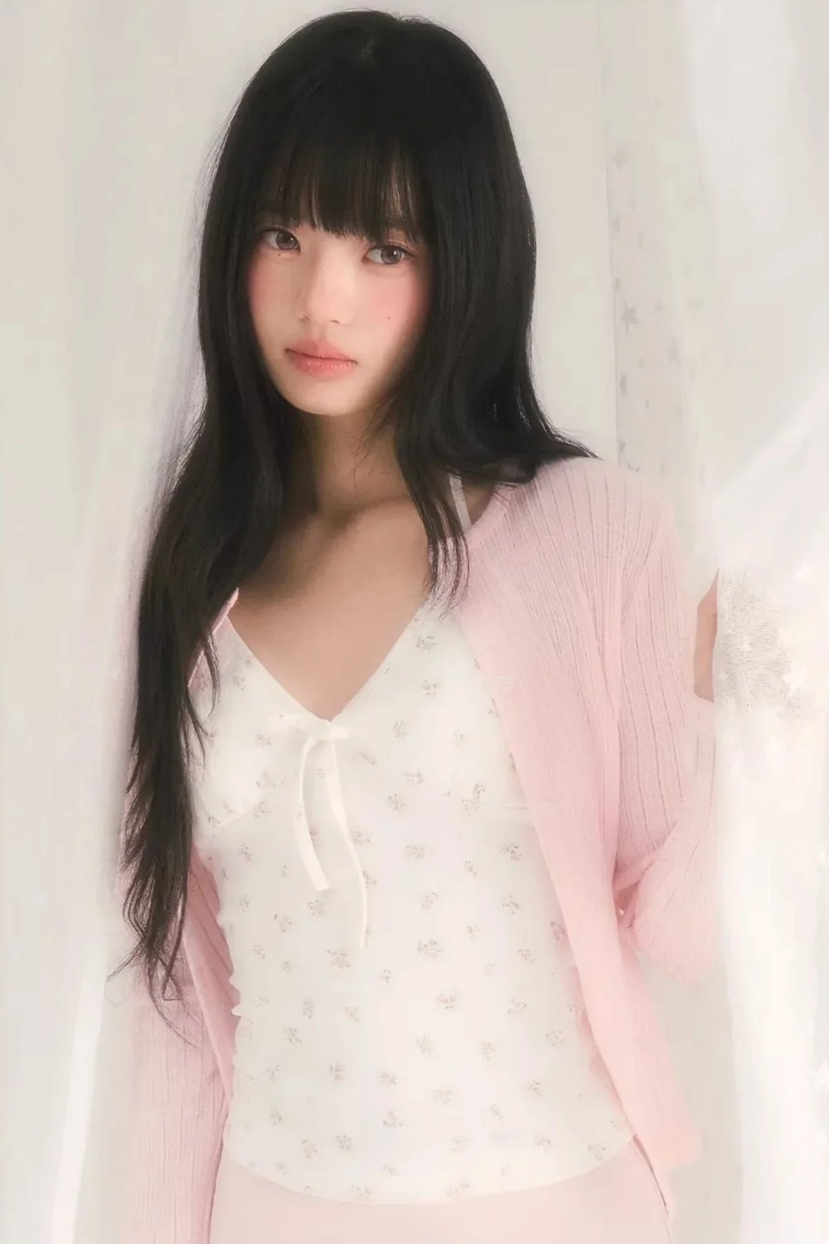 Cut Out Jacquard Knit Cardigan Set-Up
