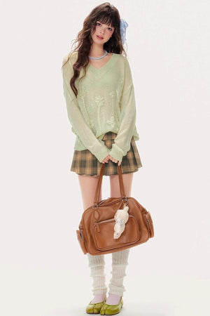 Cut-Out Knitted Sweater