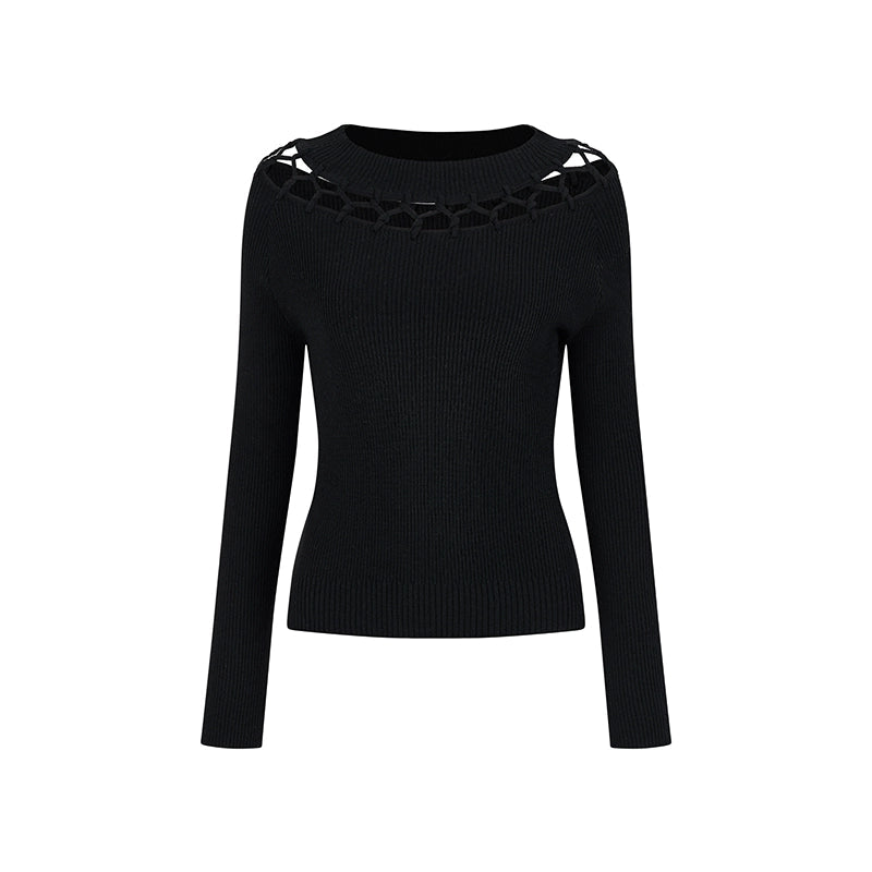 Cut-Out Straight Weave Top
