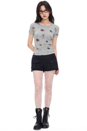 Cute Cat Print Tee