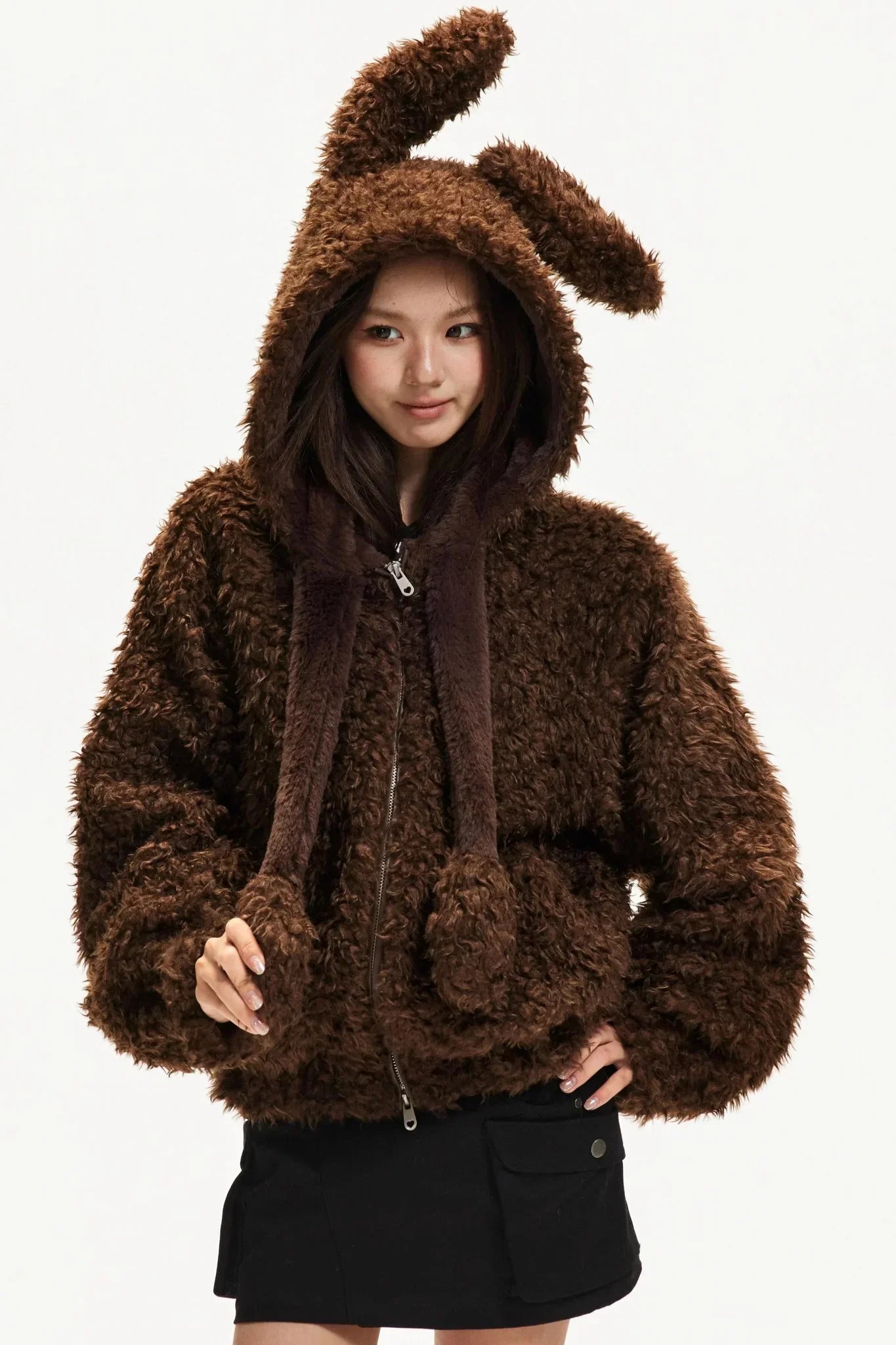 Cute Dog Ears Wool Coat