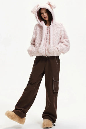 Cute Dog Ears Wool Coat