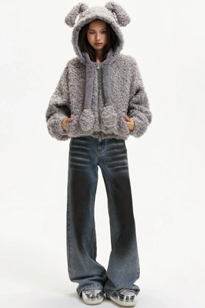 Cute Dog Ears Wool Coat