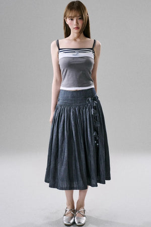 Cute Fake Two-Piece Layered Top