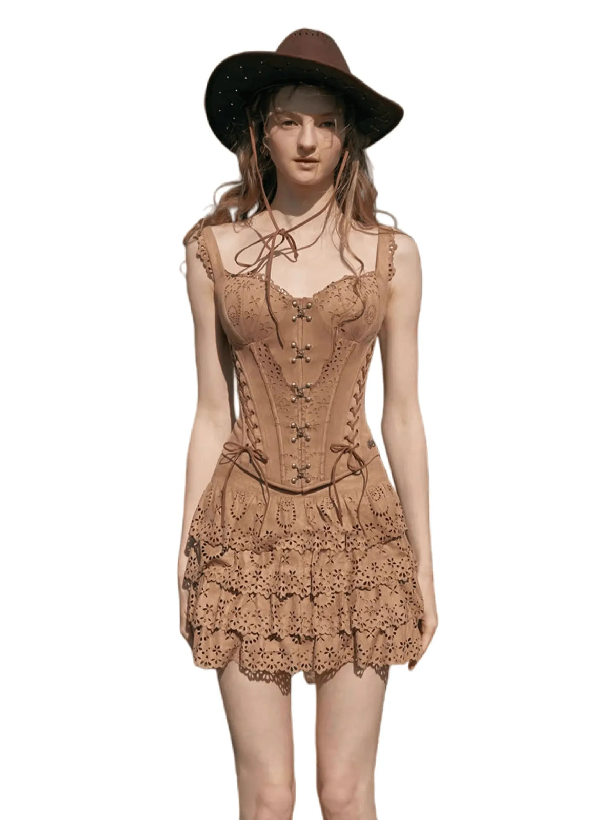 Vintage Corset Top & Princess Mini Skirt Set