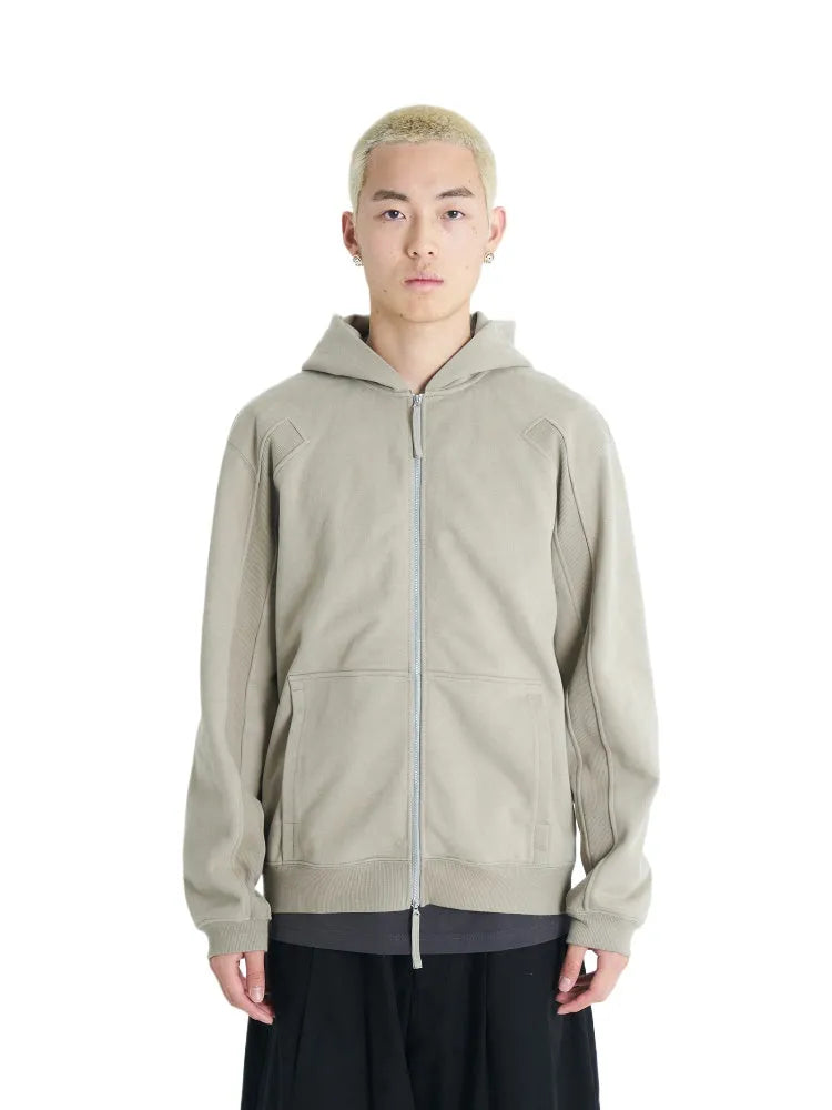 Deep Brown & Grey-Green Patchwork Sweatshirt