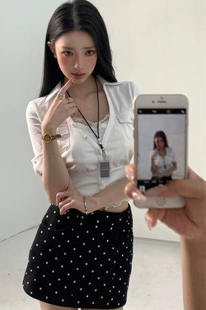 Daffodil V-Neck Blouse Set-Up