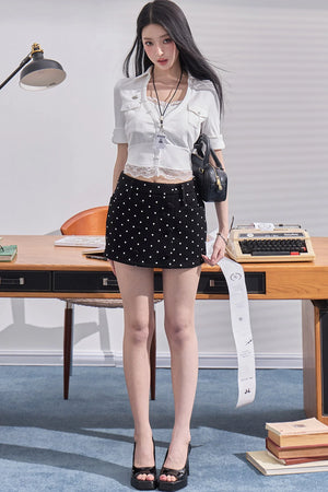 Daffodil V-Neck Waist-Cinching Shirt Set-Up