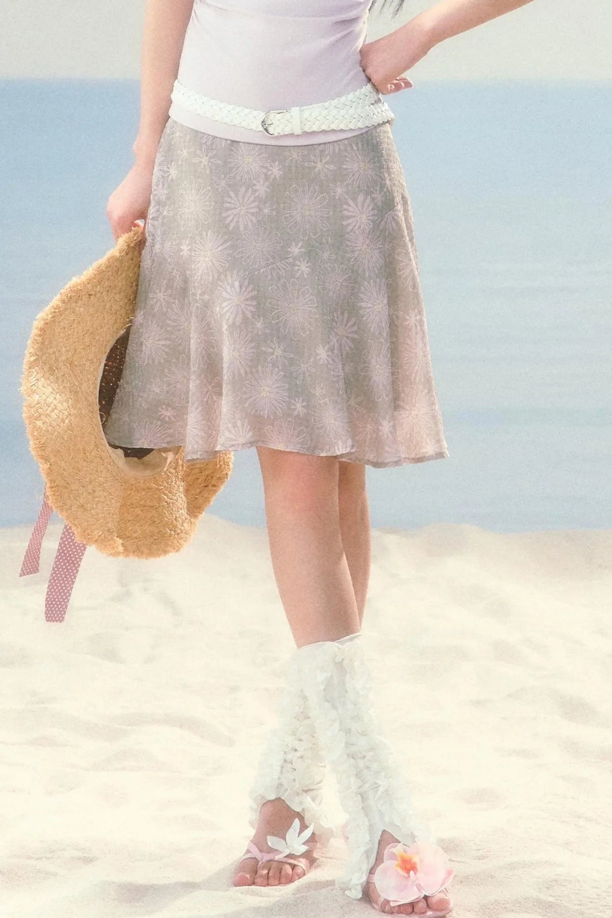Daisy Floral Chiffon Fishtail Skirt
