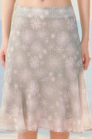 Daisy Floral Chiffon Fishtail Skirt