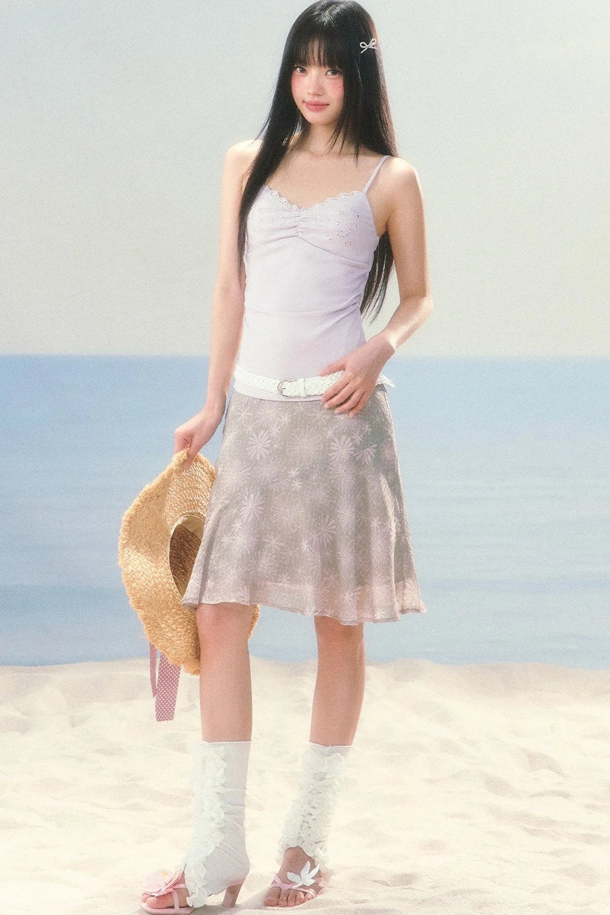 Daisy Floral Chiffon Fishtail Skirt
