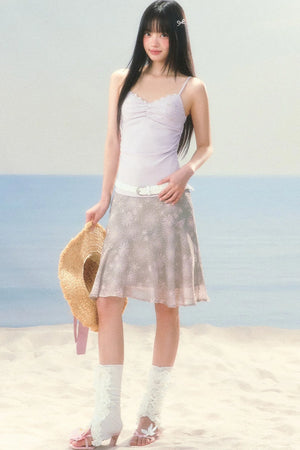 Daisy Floral Chiffon Fishtail Skirt