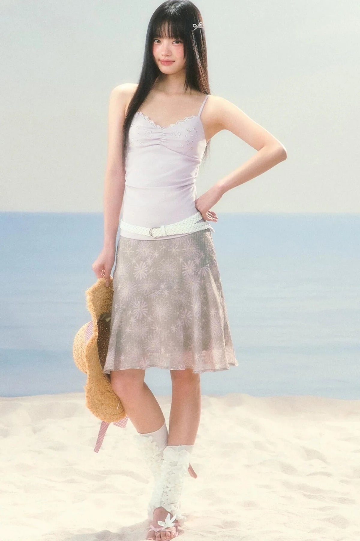 Daisy Floral Chiffon Fishtail Skirt