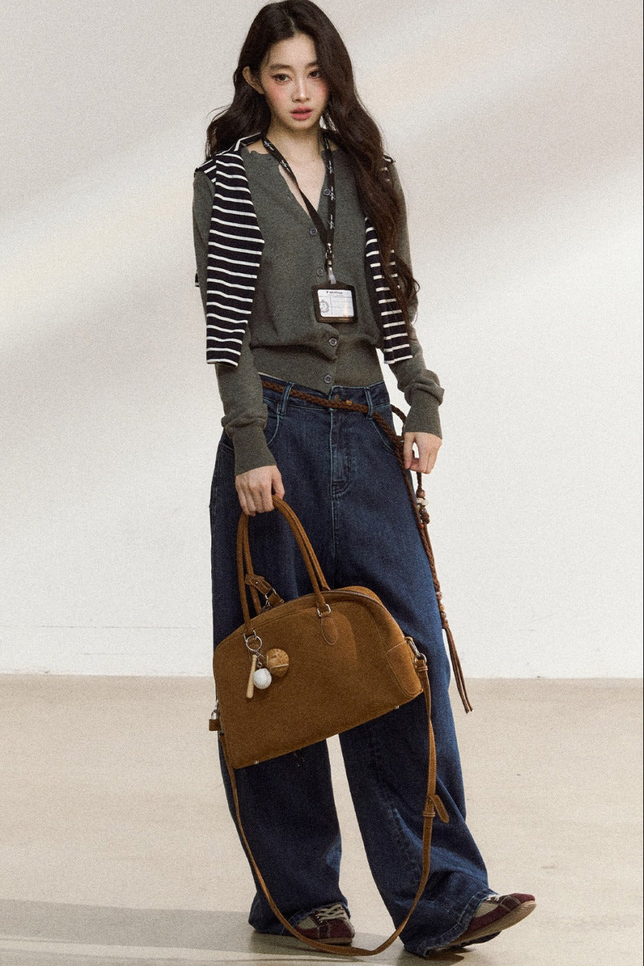 Dark Blue Wide-Leg Jeans