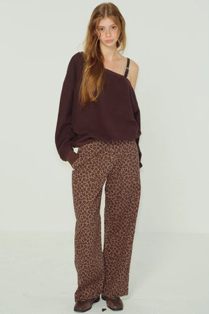 Dark Brown Chic Halter Sweater