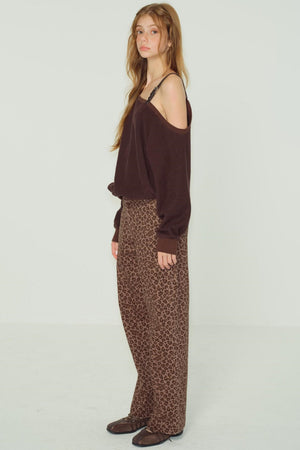 Dark Brown Chic Halter Sweater