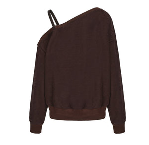 Dark Brown Chic Halter Sweater
