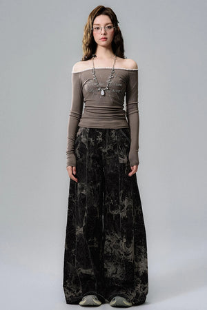 Dark Brown One-Shoulder Top