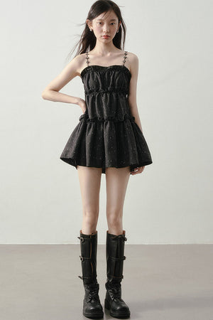 Dark Feather Striped Dress