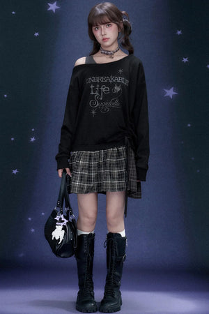 Dark Graffiti Sweatshirt Dress