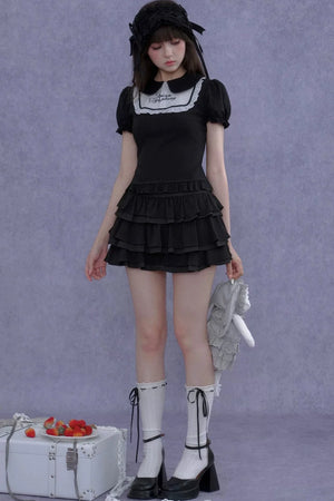 Dark Lolita Doll Collar Top Set-Up