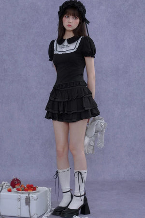 Dark Lolita Doll Collar Top Set-Up