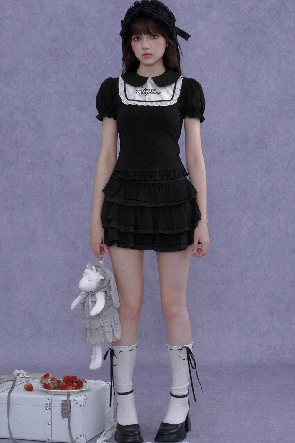 Dark Lolita Doll Collar Top Set-Up