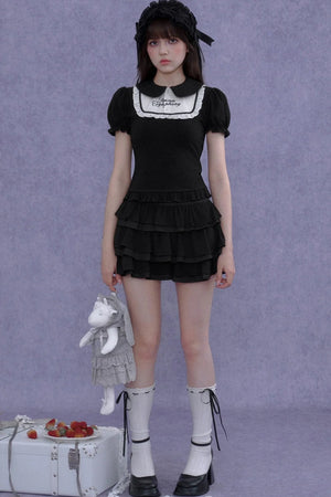 Dark Lolita Doll Collar Top Set-Up