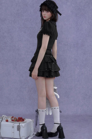 Dark Lolita Doll Collar Top Set-Up