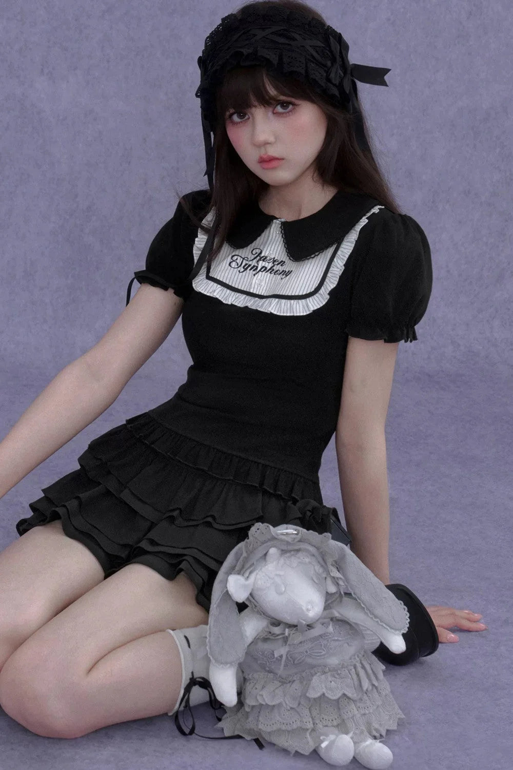 Dark Lolita Doll Collar Top Set-Up