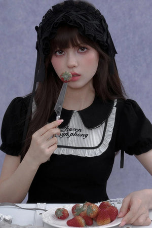 Dark Lolita Doll Collar Top Set-Up