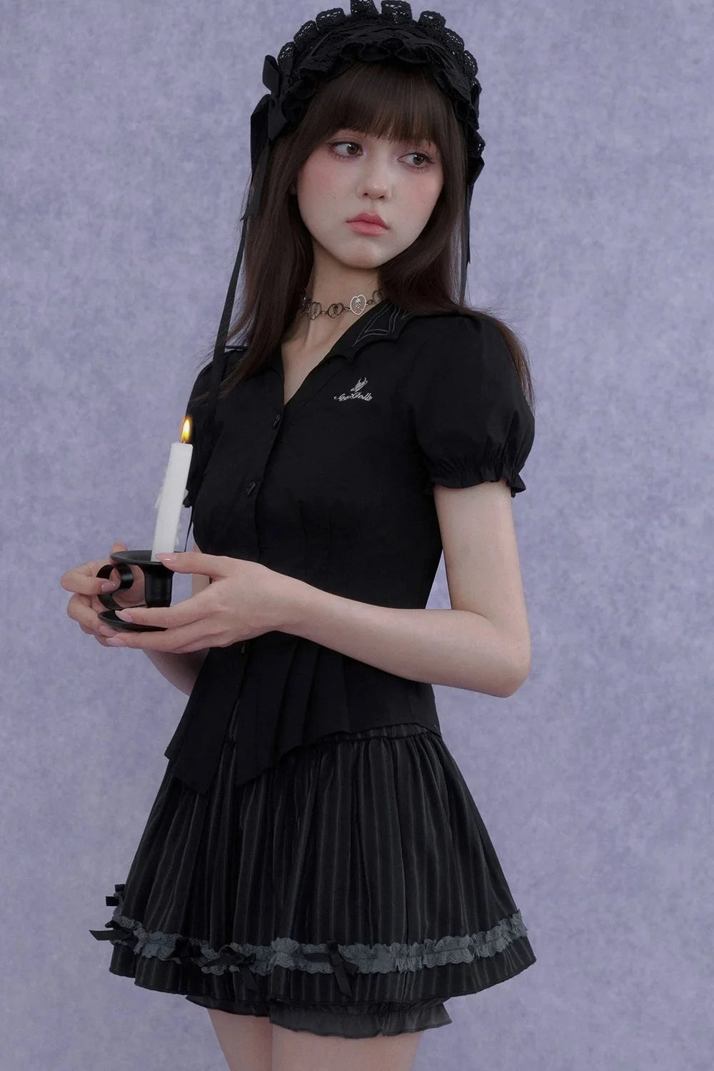 Dark Lolita Slimming Pumpkin Skirt Set-Up