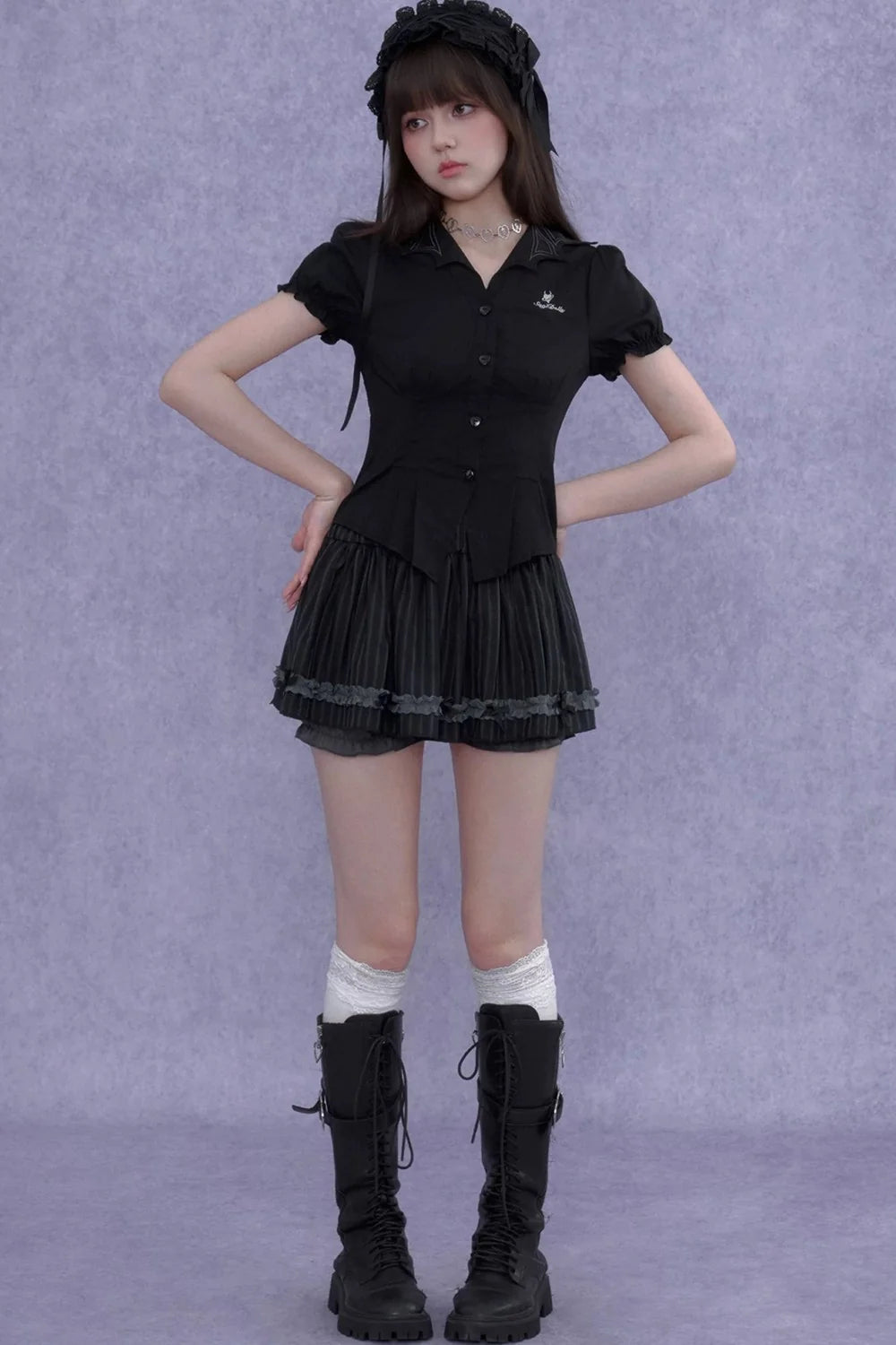 Dark Lolita Slimming Pumpkin Skirt Set-Up
