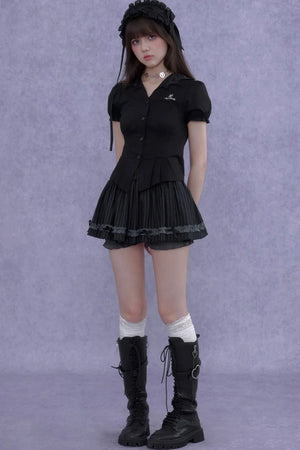 Dark Lolita Slimming Pumpkin Skirt Set-Up