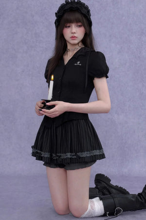 Dark Lolita Slimming Pumpkin Skirt Set-Up