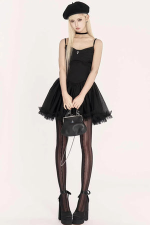 Dark Medieval Pleated Gauze Dress