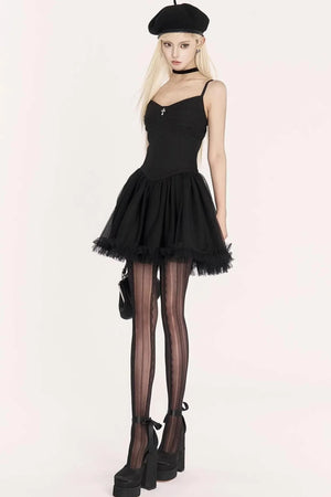 Dark Medieval Pleated Gauze Dress