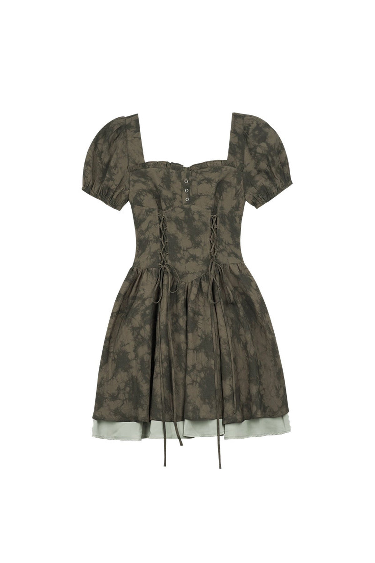 Dark Moss Waist Cincher Dress