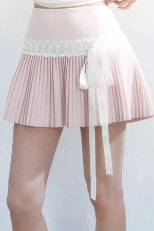 Dark River Lace Pleated Skirt