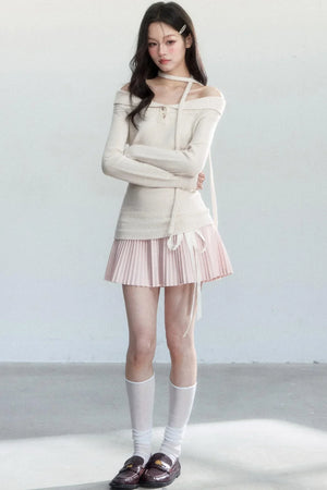 Dark River Lace Pleated Skirt